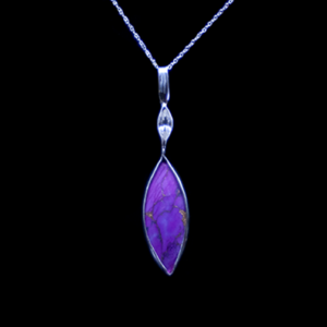 Handmade Copper and Purple Gemstone Pendant with Swarovski Crystal Marquis – P7