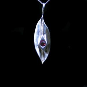 Unique Leaf Sterling Silver Swarovski Gemstone Pendant - PLF1